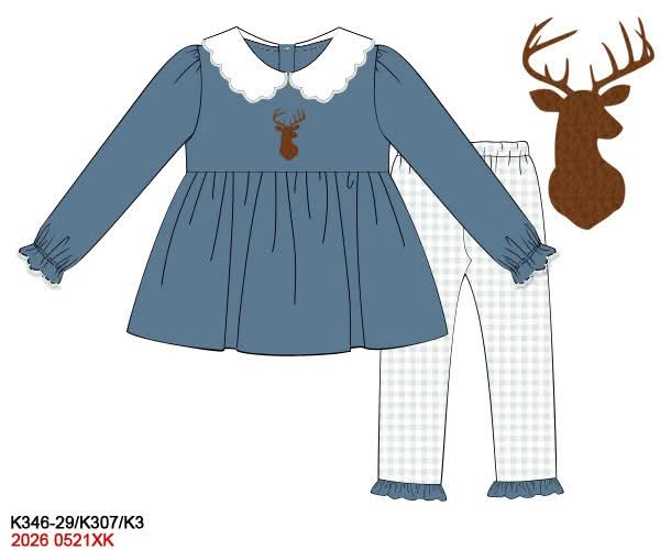 PREORDER 9: WINTER WHITETAIL GIRLS PANTS SET