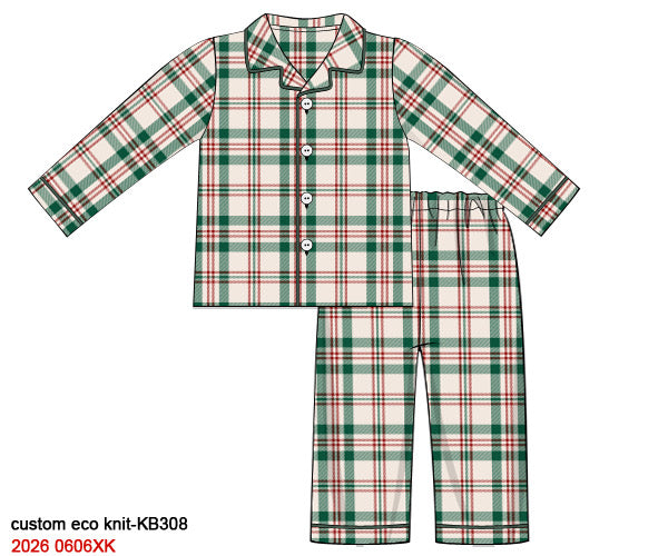 PREORDER 8: EVERGREEN PLAID 2 PC LOUNGEWEAR