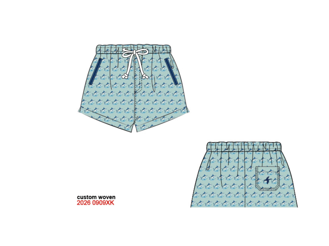 PREORDER 12: REEL + RETRIEVE MARLINS SWIM TRUNKS