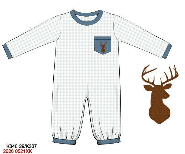 PREORDER 9: WINTER WHITETAIL BOYS ROMPER