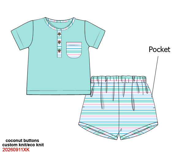 PREORDER 12: COTTON CANDY SUMMER BOYS SHORT SET
