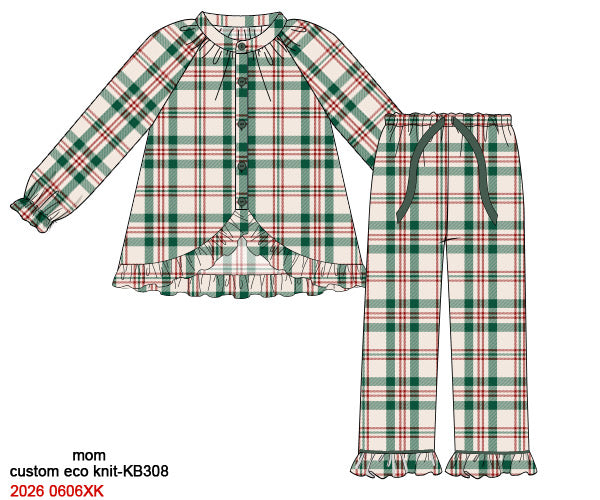 PREORDER 8: EVERGREEN PLAID MOM LOUNGEWEAR