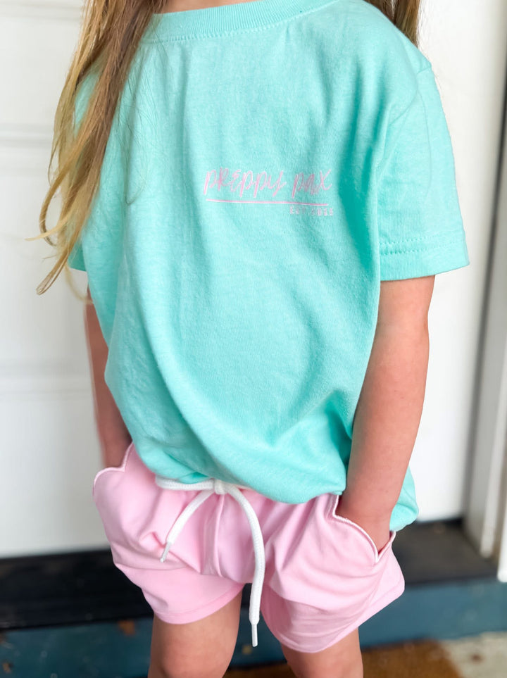 Pink scalloped shorts